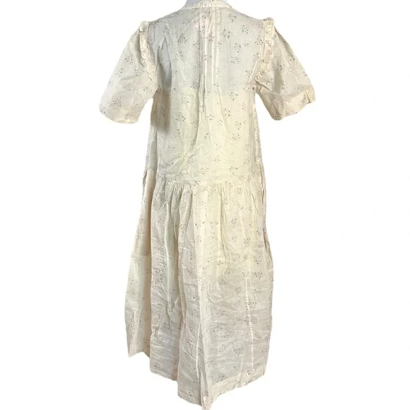 Free People Dainty Ethereal Cottage Bella Mae Midi Dress Vanilla Floral  Medium